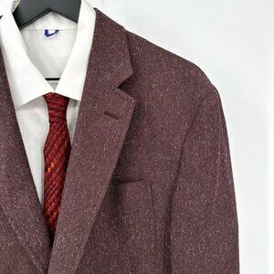 STAFFORD jacket blazer sport coat slim fit seasonal texture unlined burgundy 44S